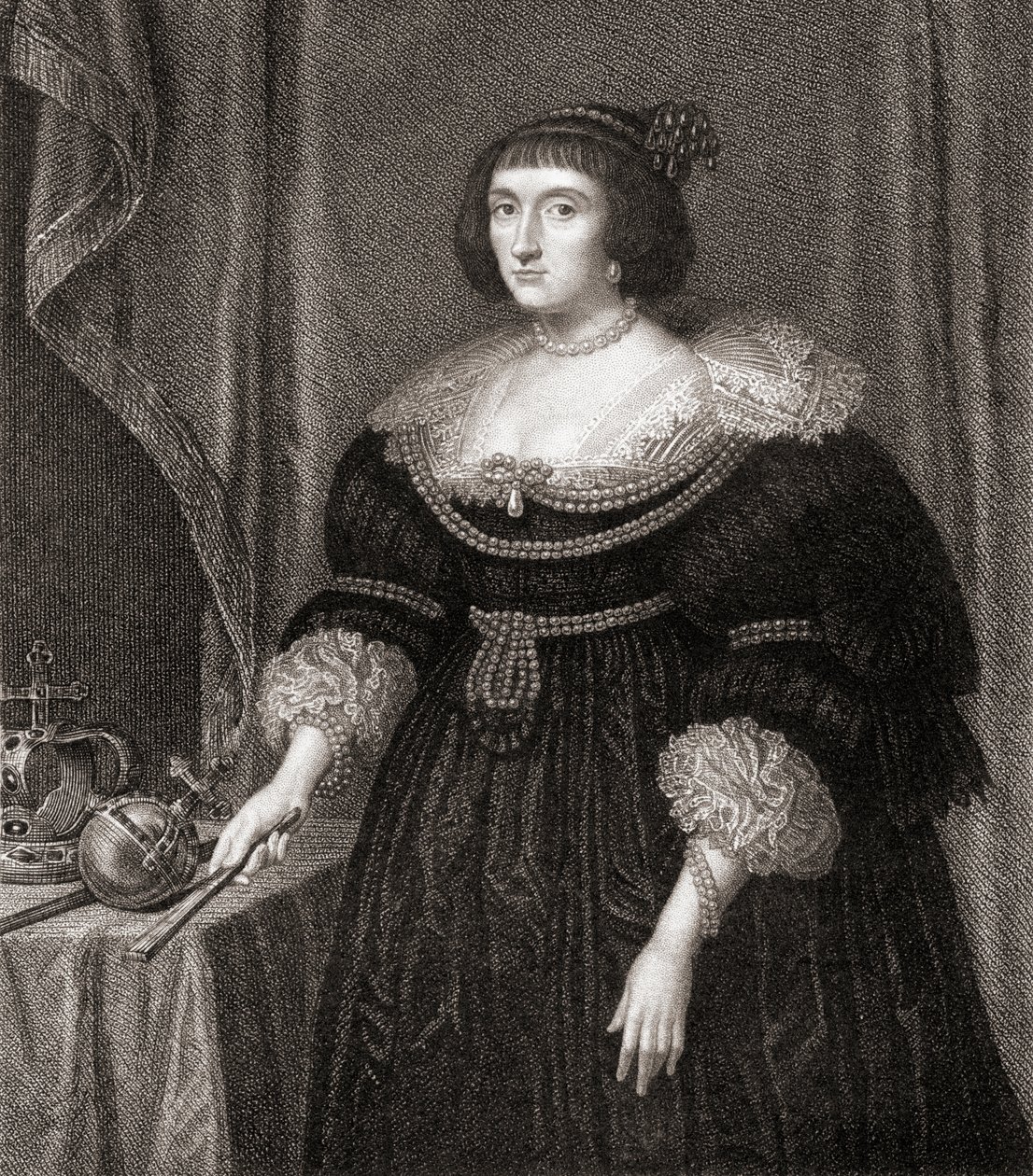Elżbieta, królowa Czech (1596-1662), z Lodges British Portraits, 1823 autorstwa English School