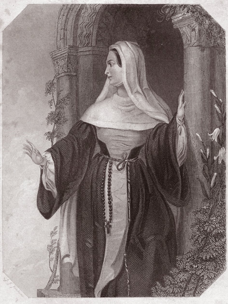 Emilie, żona Aegeona, ksieni wspólnoty Efezy (Komedia omyłek) Emilia Lady Abbess at Ephesus (Komedia omyłek) w - „” Galerie des femmes de Shakespeare, zbiór czterdziestu pięciu poważnych portretów wczesnych artystów londyńskich , wzbogacony o autorstwa English School
