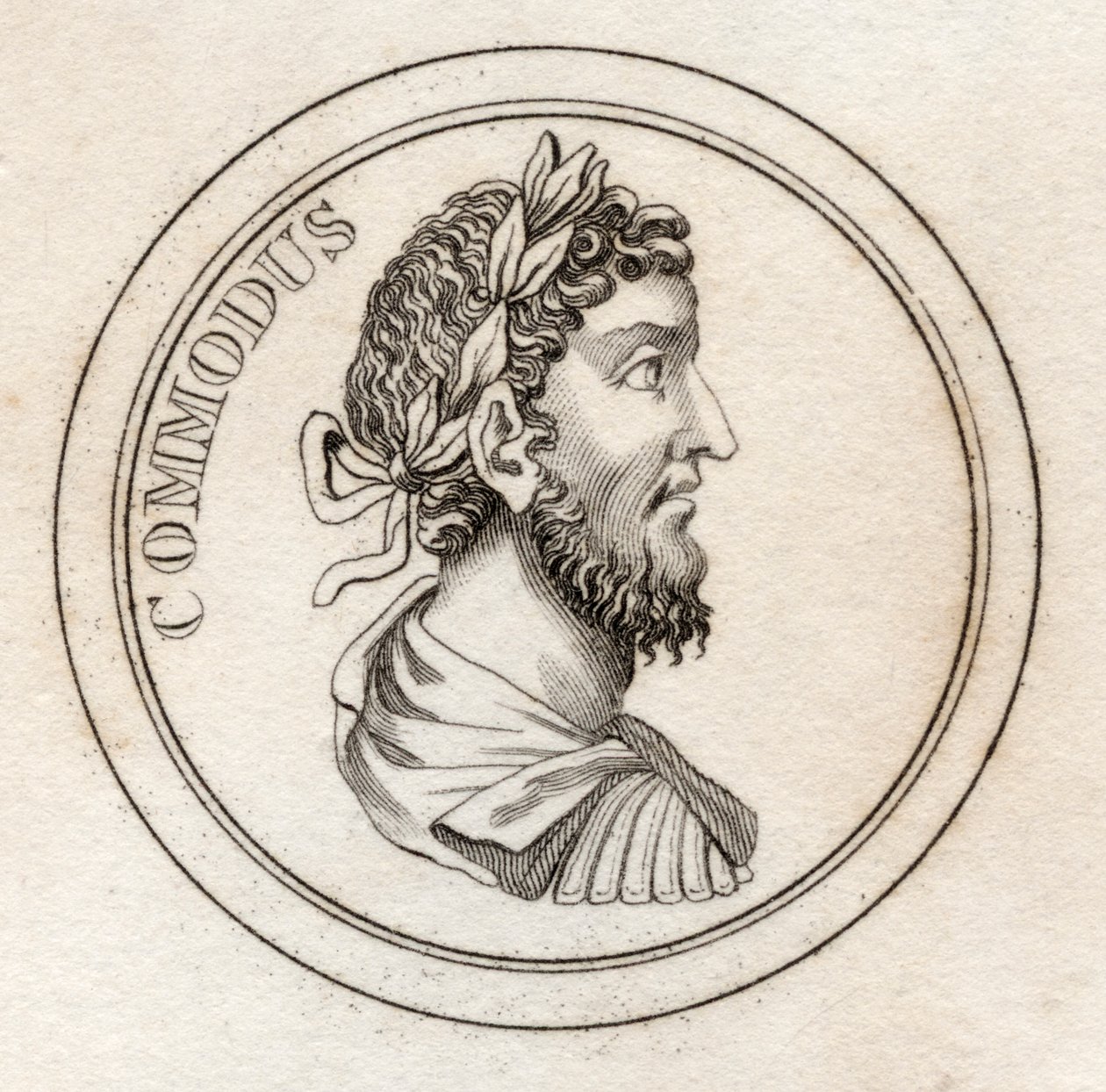 Cesarz Kommodus, ze „Słownika historycznego Krabba”, opublikowany w 1825 r. autorstwa English School