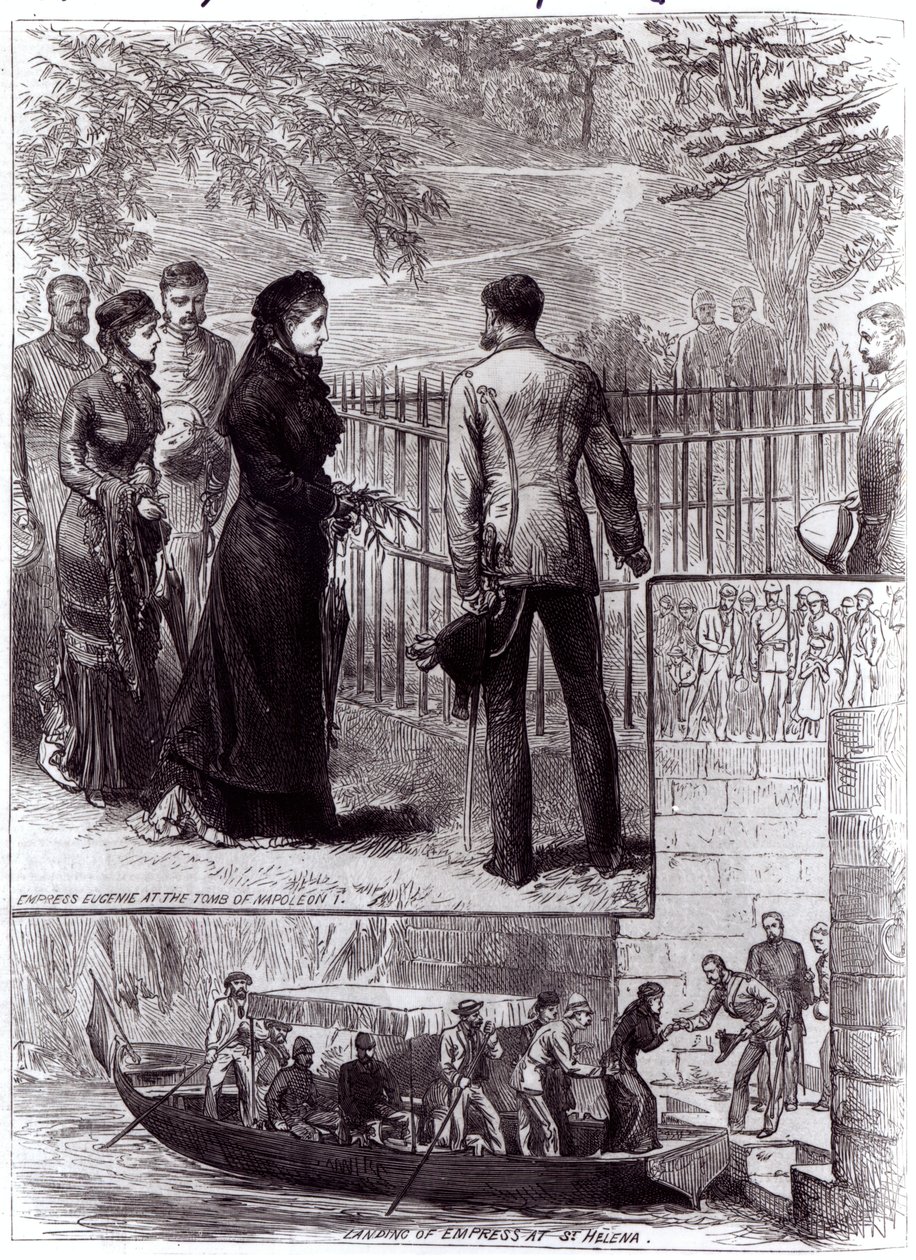 Cesarzowa Eugenia odwiedzająca grób Napoleona I na św. Helenie, 1880 autorstwa English School