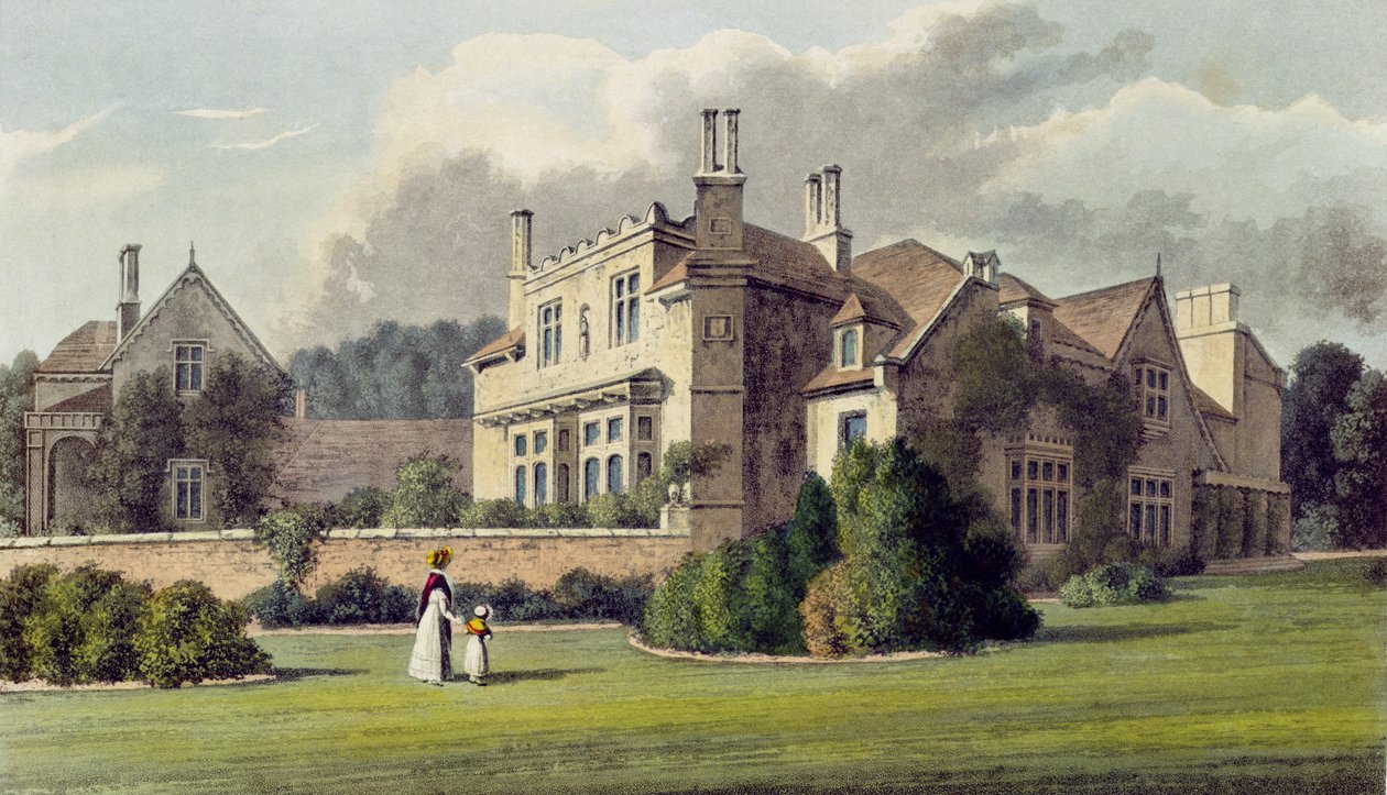 Endsleigh, z Ackermanns Repository of Arts, 1823 (kolorowa lito) autorstwa English School