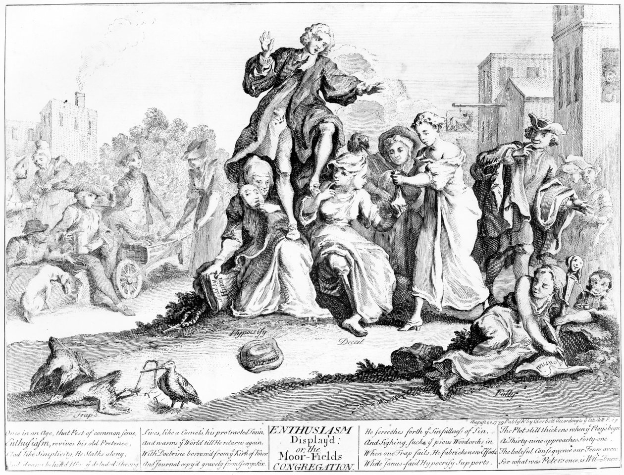 Okazany entuzjazm, czyli kongregacja Moor Fields, 1739 autorstwa English School