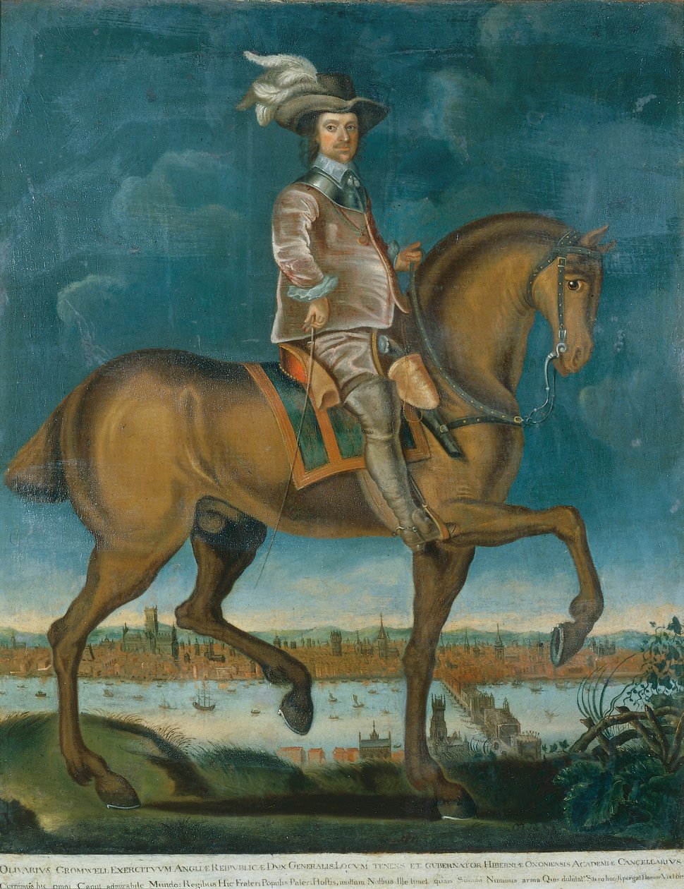 Portret konny Olivera Cromwella, ok. 1657 (olej na płótnie) autorstwa English School