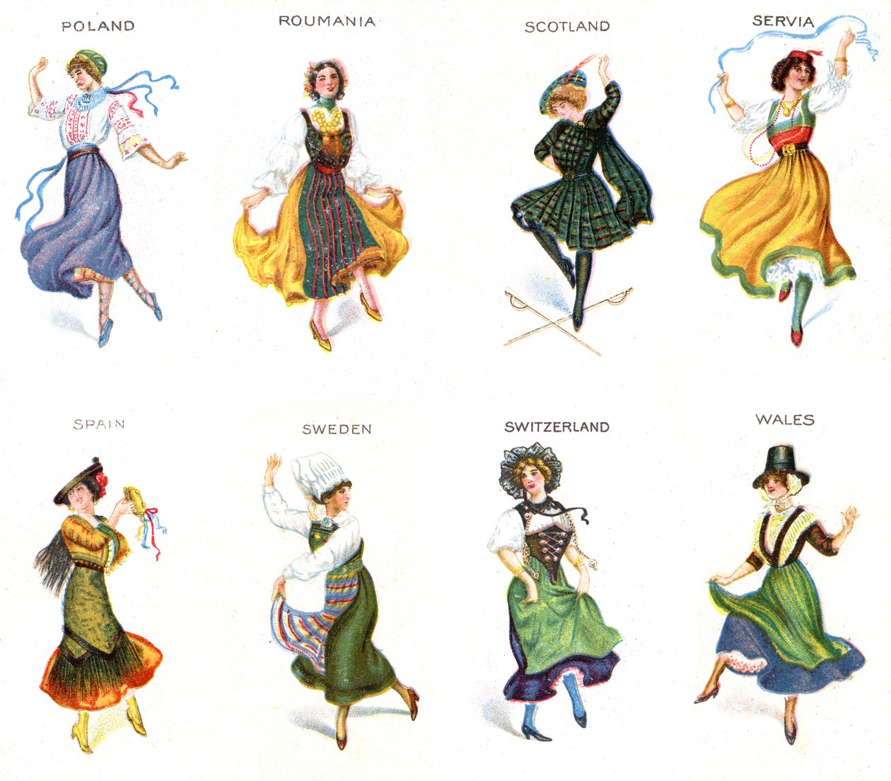European Dancers, karty na papierosy, 1915 (patrz także 473602) autorstwa English School