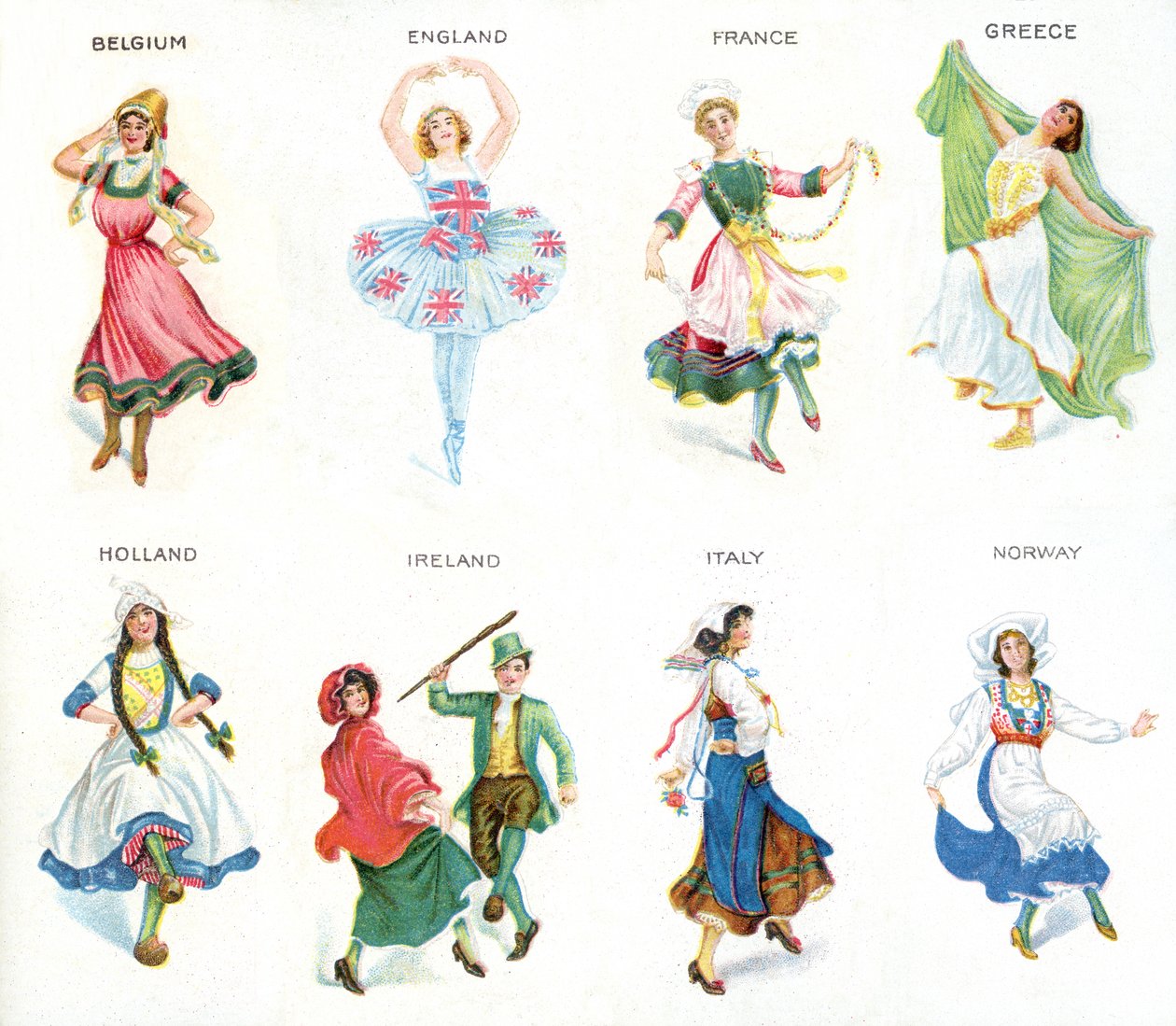European Dancers, karty na papierosy, 1915 (patrz także 473603) autorstwa English School