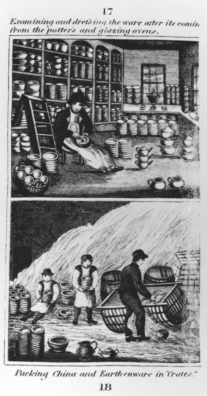 Zbadanie i ubieranie naczyń, 1827 autorstwa English School