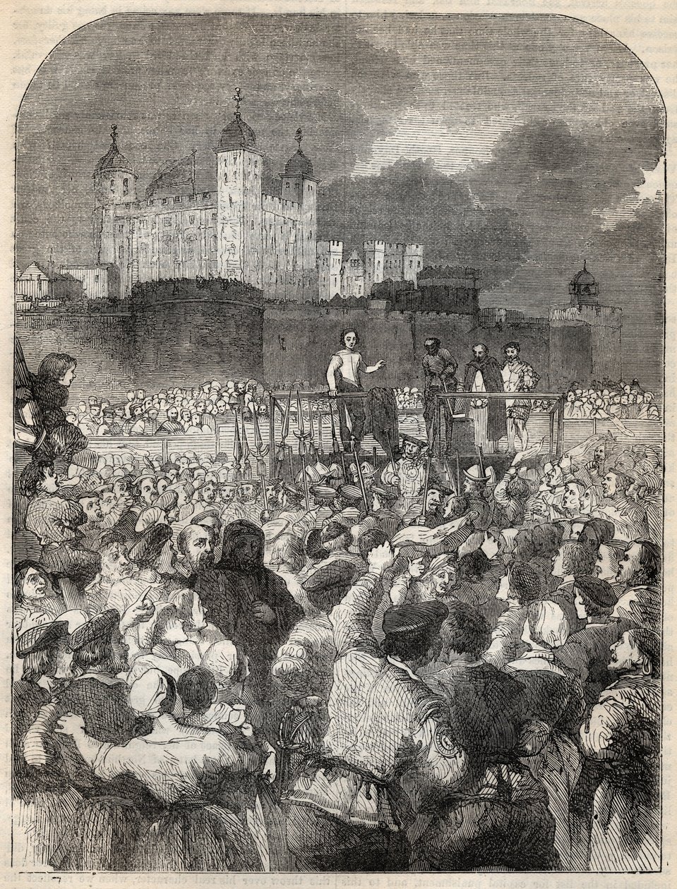 Egzekucja księcia Northumberland na Tower Hill - 1553 (John Dudley autorstwa English School