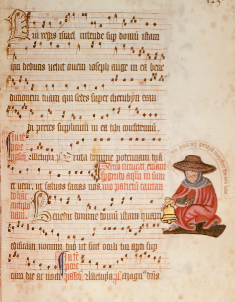 F.127 Nuty z rysunkiem trędowatego, ok. 1400 (welum) autorstwa English School