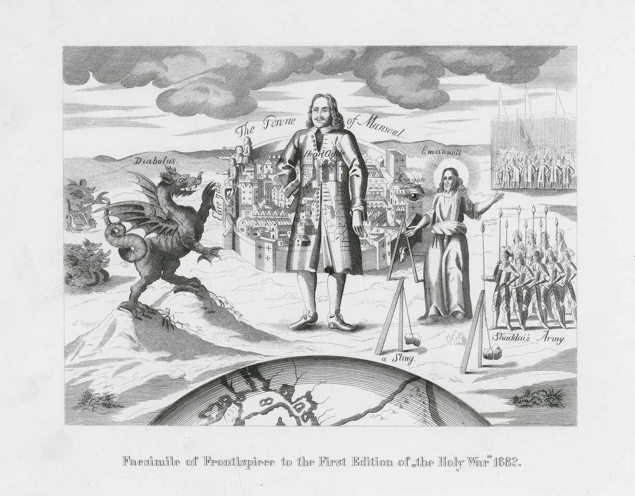 Faksymile frontispisu do pierwszego wydania Świętej wojny autorstwa English School