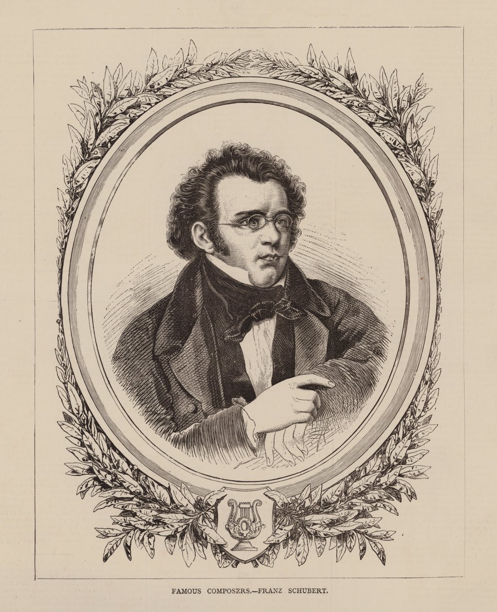 Sławni kompozytorzy, Franz Schubert (rycina) autorstwa English School