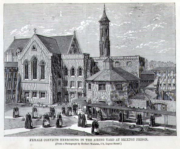 Skazani kobieta ćwicząca na przesiadce w więzieniu Brixton, z „The Criminal Prisons of London and Scenes of Prison Life” Henry