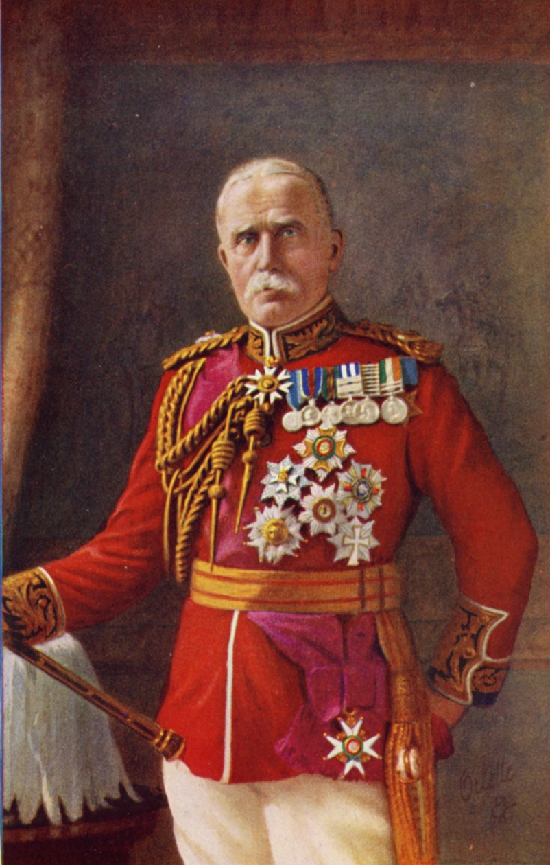 Feldmarszałek Sir John French (kolorowa litografia) autorstwa English School