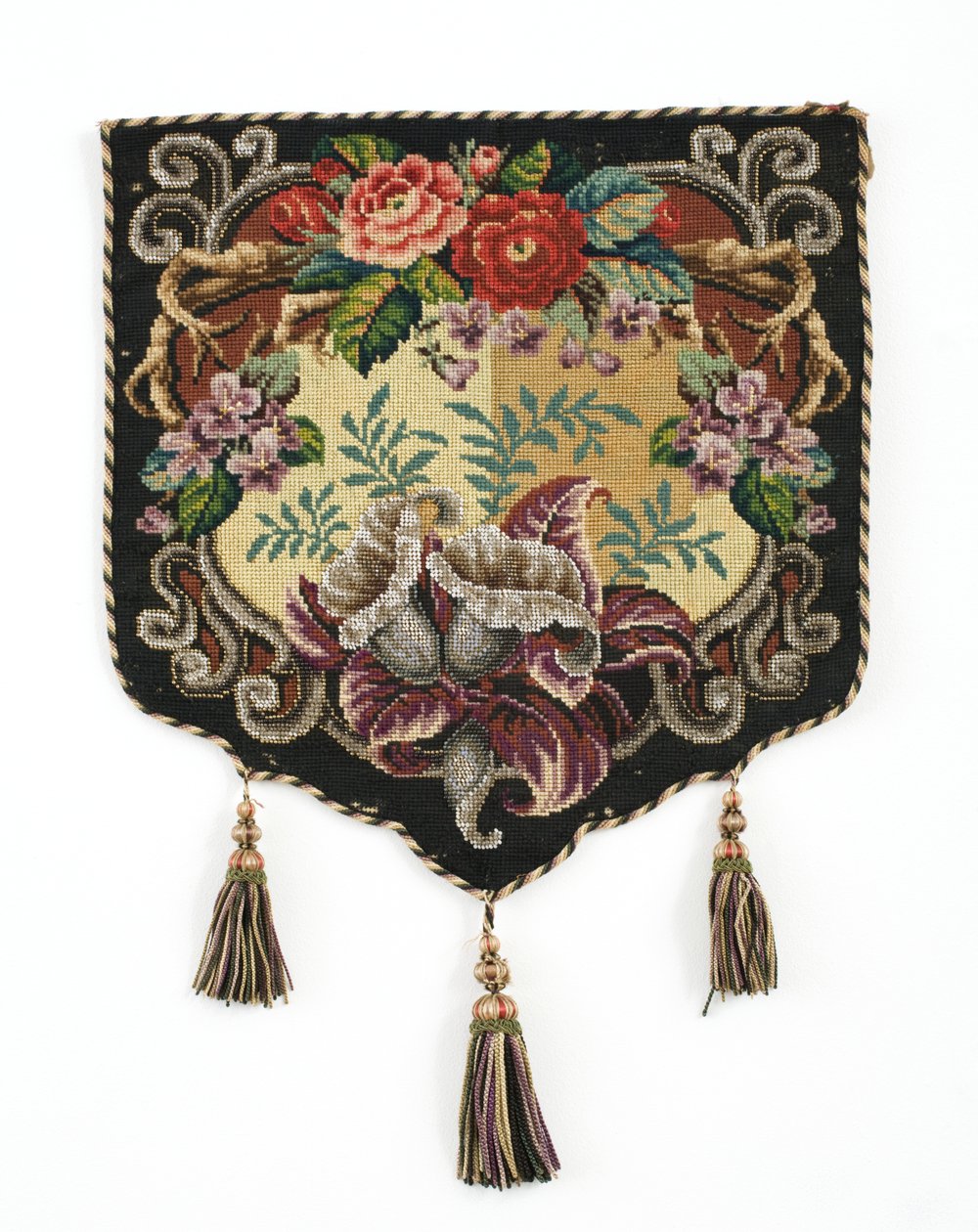 Panel przeciwpożarowy, ok. 1850 (berliński panel płócienny z wełny z koralikami i jedwabnym podkładem) autorstwa English School