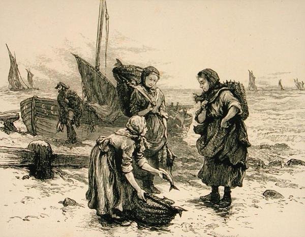 Rybaczki ok. 1880 r., ze „Scottish Pictures” wydawanej przez Towarzystwo Religijne Traktu autorstwa English School