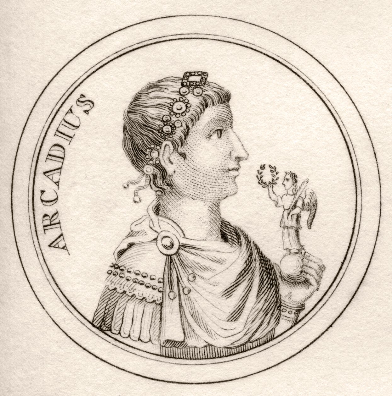 Flavius Arcadius, ze „Słownika historycznego Krabba”, opublikowanego w 1825 r. autorstwa English School