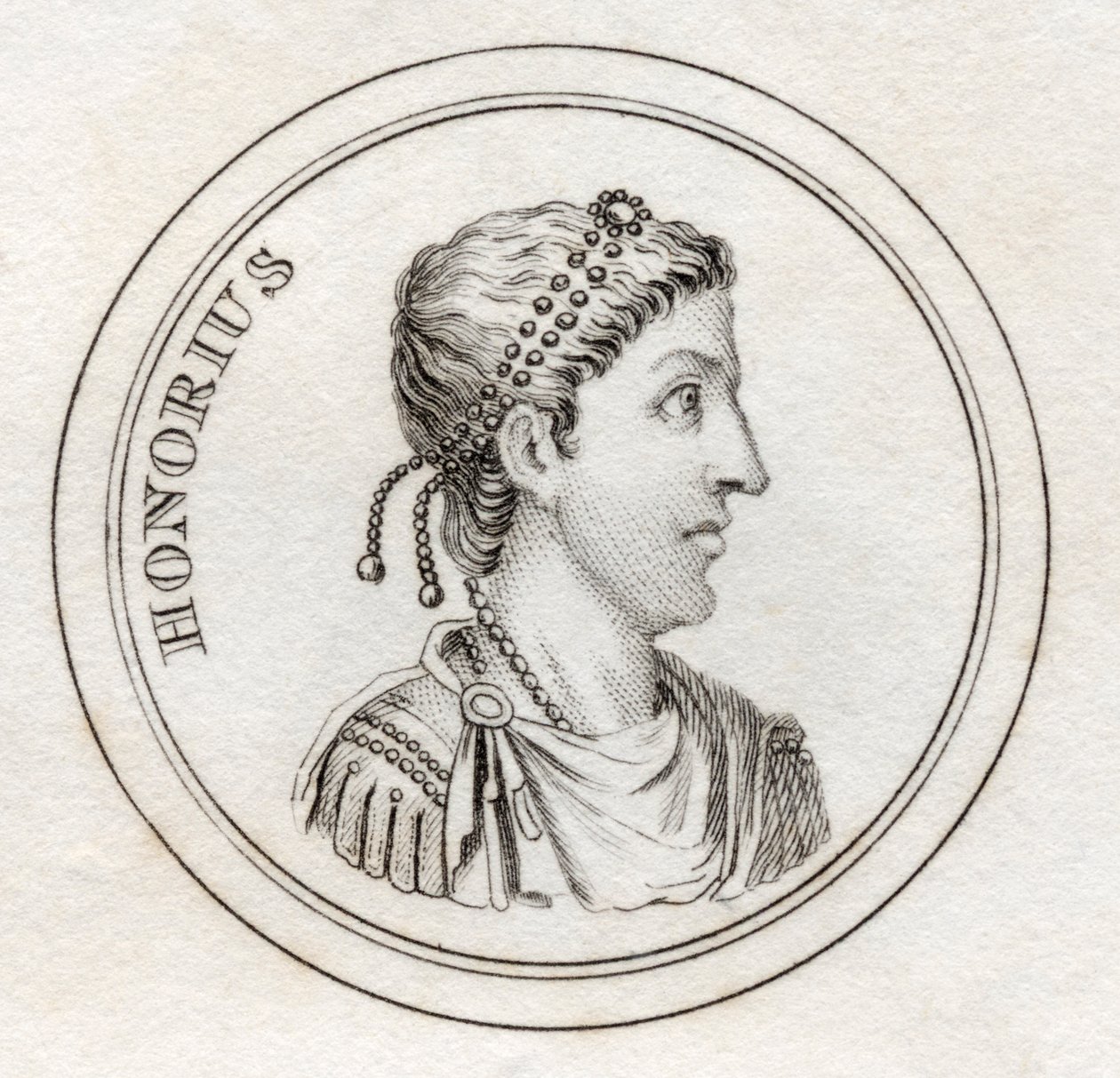 Flavius Honorius, ze „Słownika historycznego Krabba”, opublikowanego w 1825 r. autorstwa English School