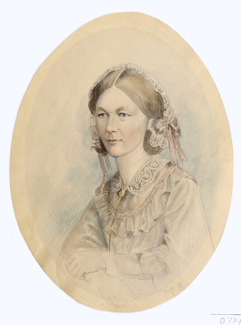 Florence Nightingale, wg fotografii Lenthall, 1956 (ołówek i pranie na papierze) autorstwa English School