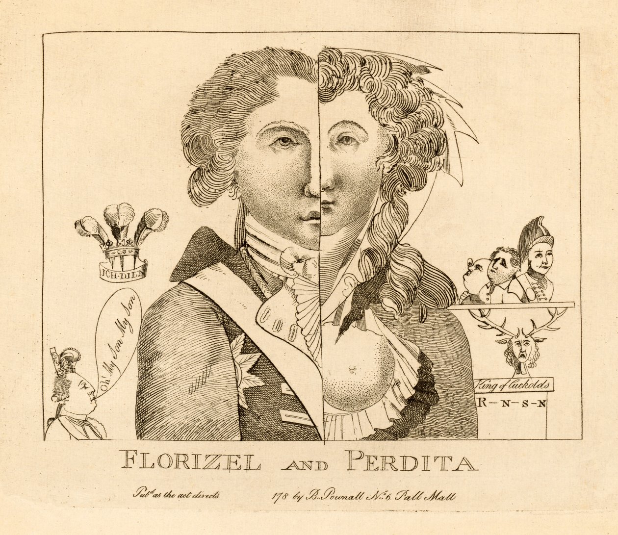 Florizel i Perdita, wyd. c.1783 (grawerowanie) autorstwa English School