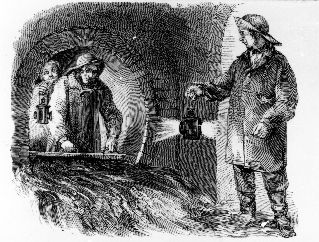 Flushing the Sewers, ilustracja z „London Labor and the London Poor” Henry