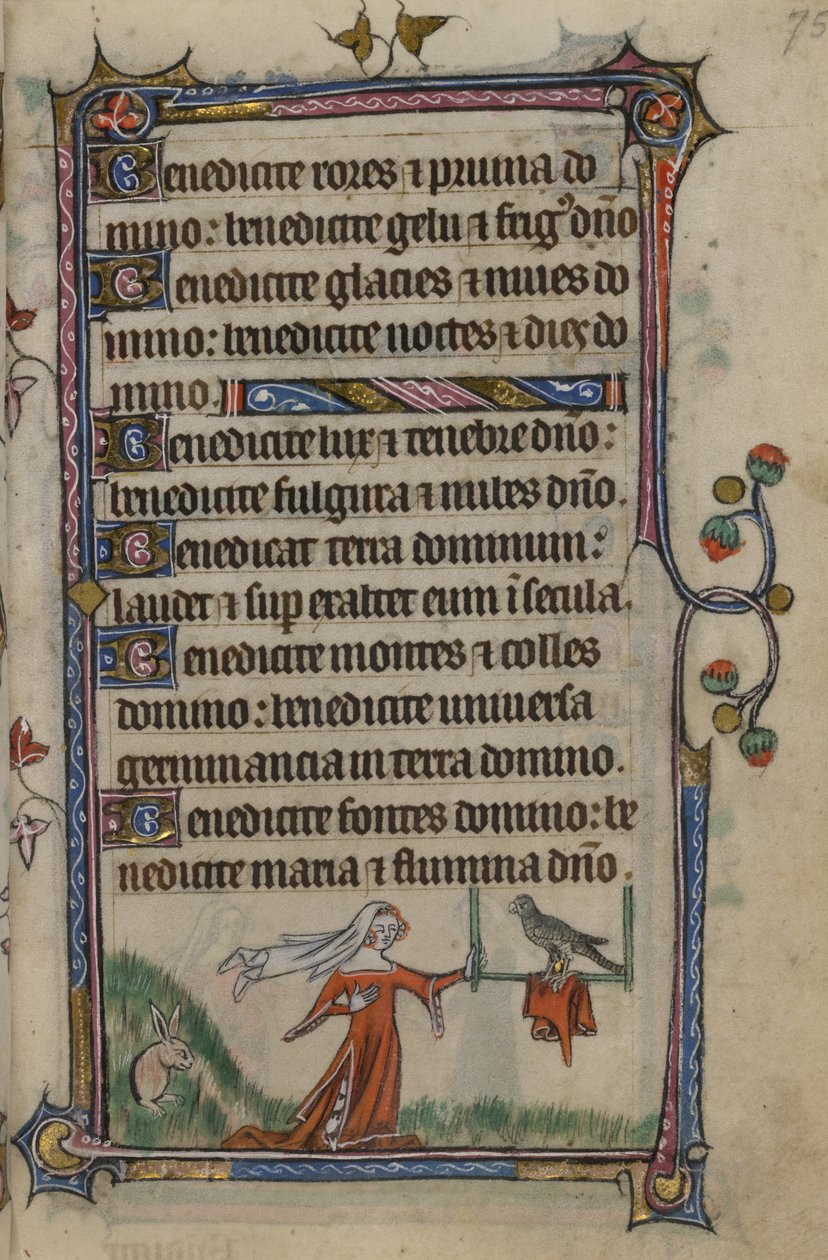 Folio 75 Ilustracja z „Godzin Taymouth” (welin) autorstwa English School