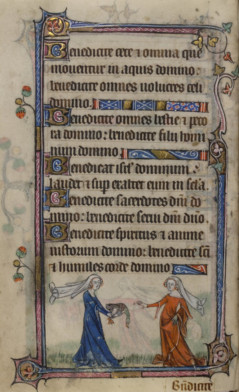 Folio 75v Ilustracja z „Godzin Taymouth” (welin) autorstwa English School