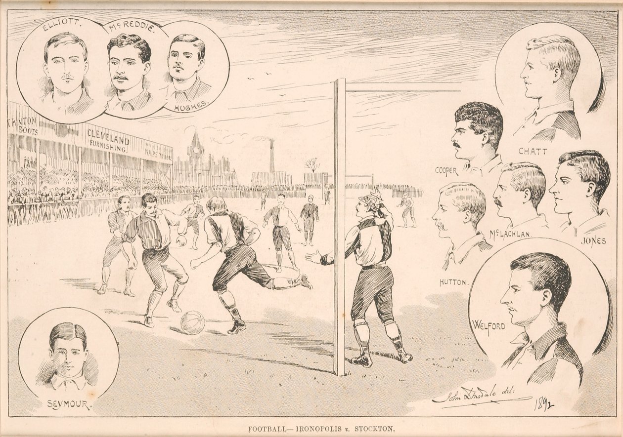 Piłka nożna – Ironopolis v. Stockton, 1892 autorstwa English School