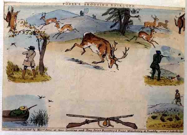 Koperta strzelecka Foresa, wyd. panowie Fores, ok. 1840 (kolorowy grawerunek) autorstwa English School