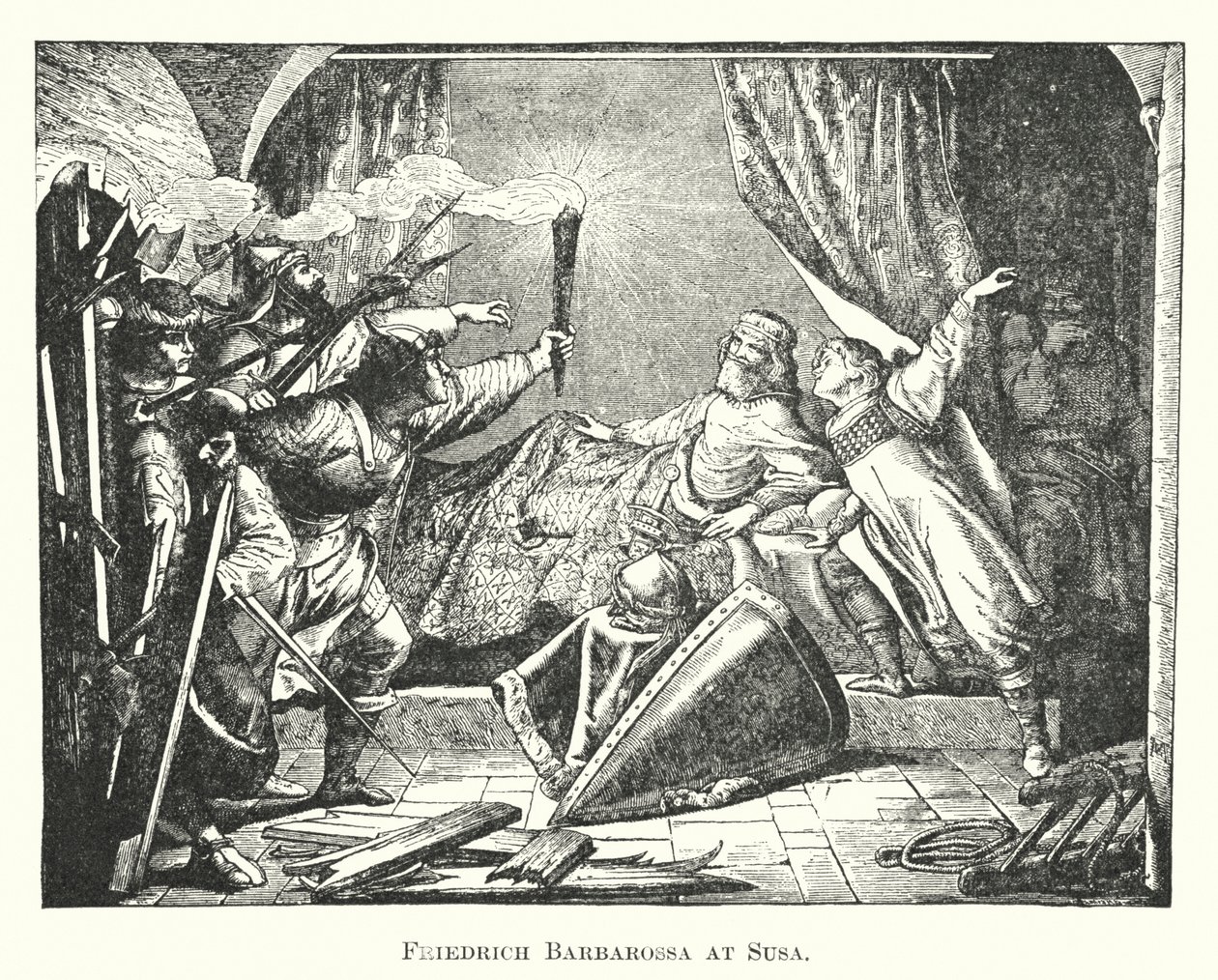 Fryderyk Barbarossa pod Suzą (rycina) autorstwa English School
