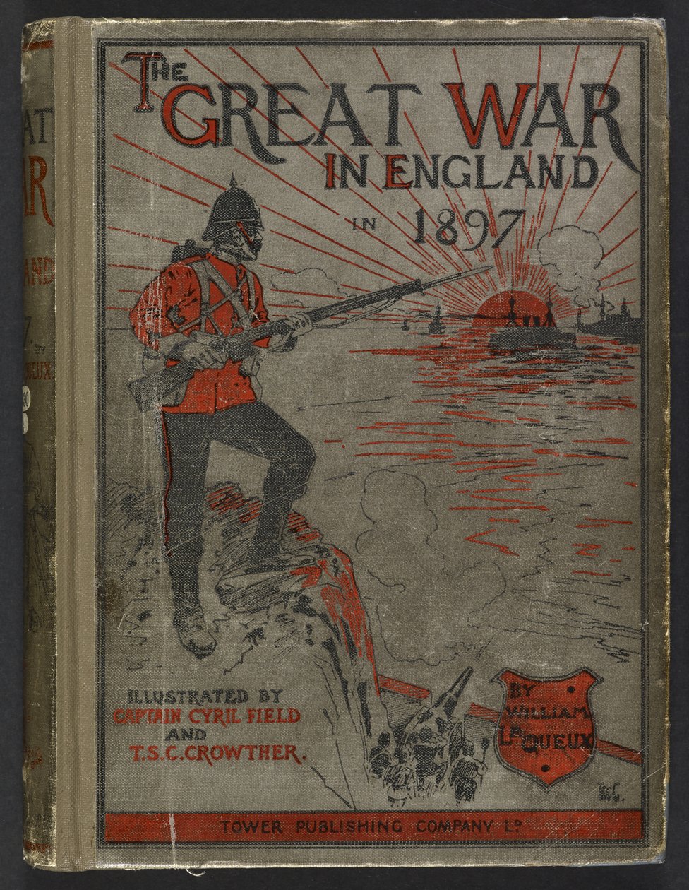 Okładka książki "The Great War in England in 1897" autorstwa Williama Le Queuxa autorstwa English School