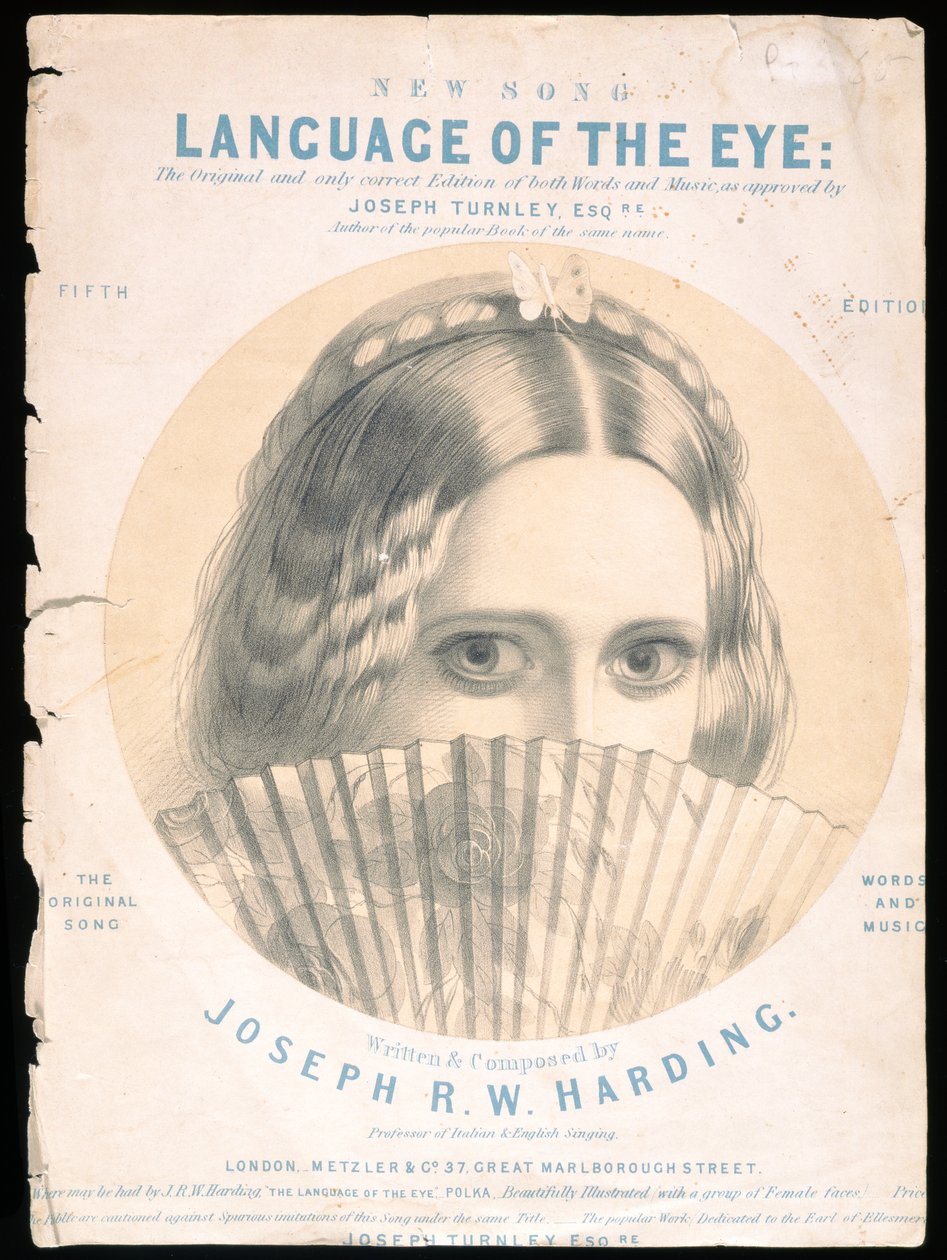 Przednia okładka partytury języka oka, skomponowanej przez Josepha R.W. Hardinga autorstwa English School