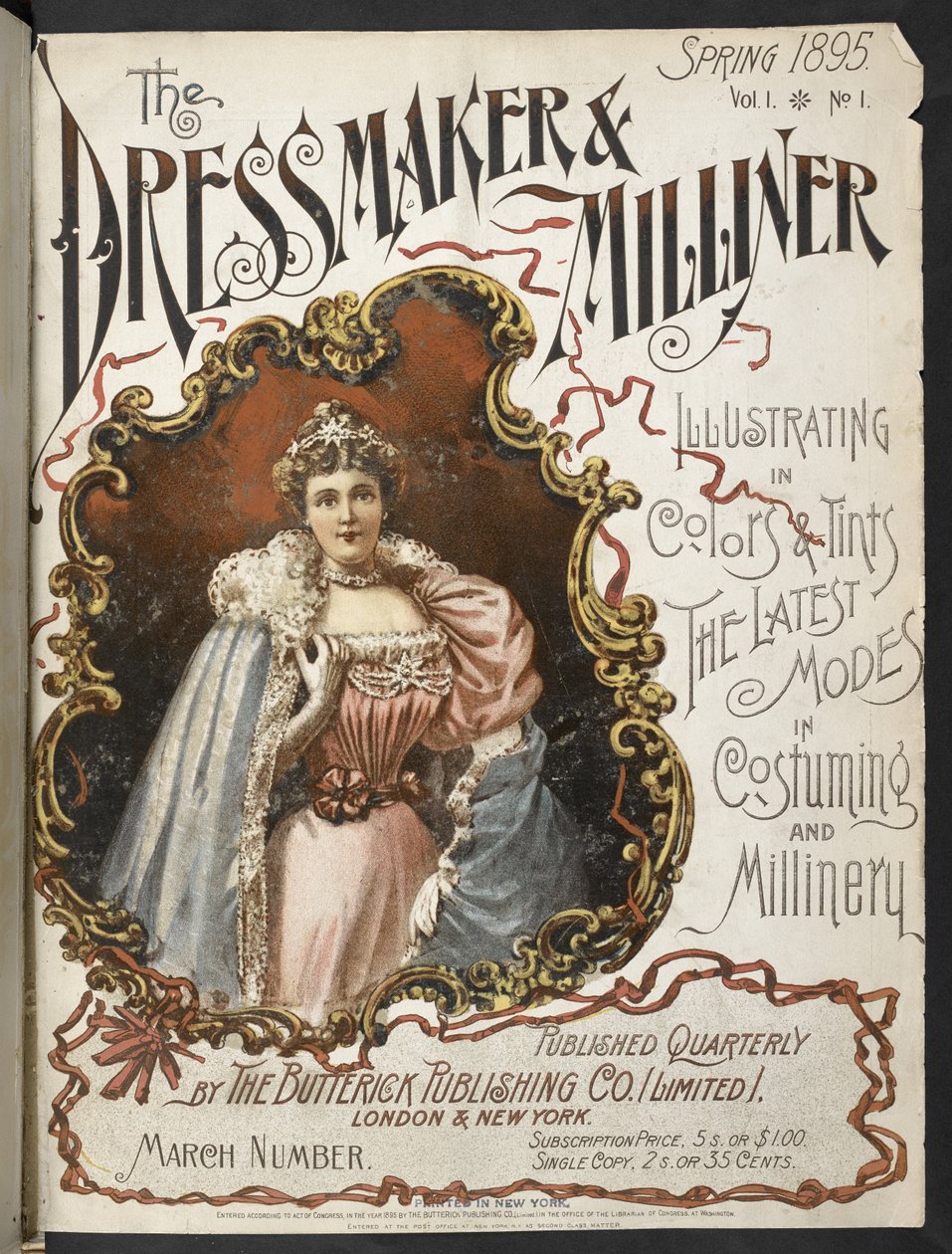 Przednia okładka.  Krawcowa i Miller.  1895. autorstwa English School