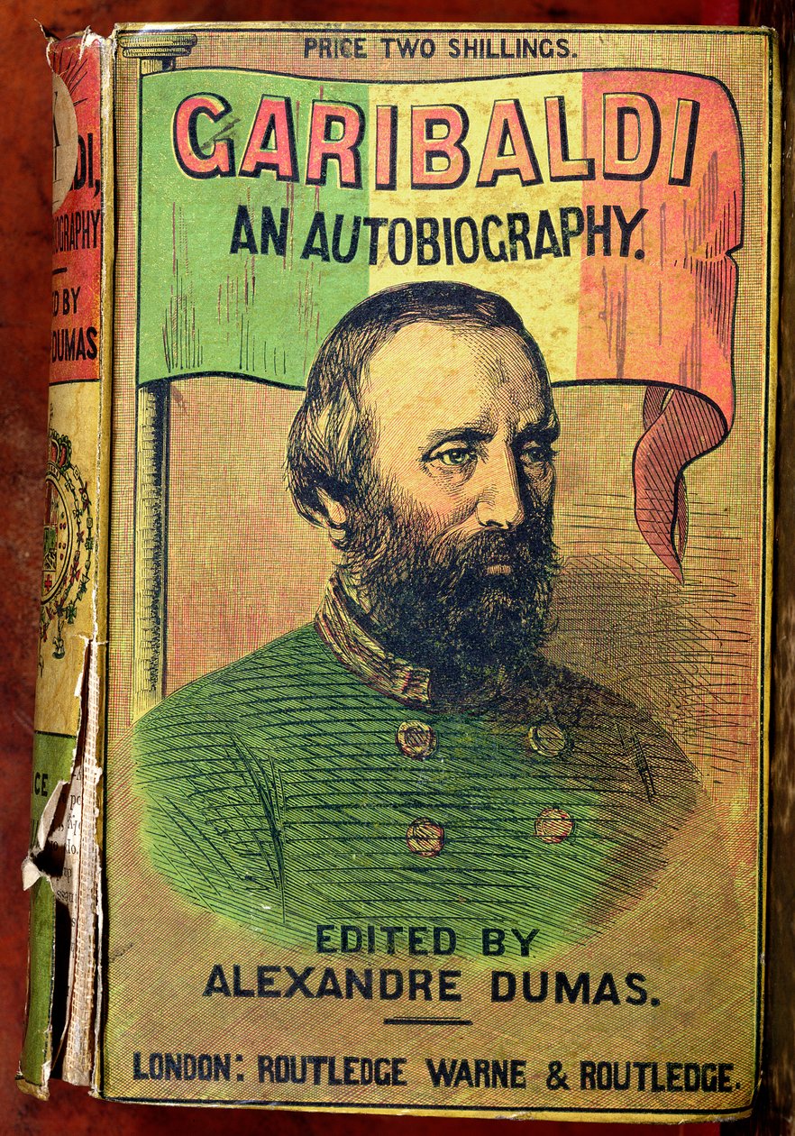 Przednia okładka Garibaldi: An Autobiography, pod redakcją Aleksandra Dumasa (1802-70) 1860 autorstwa English School