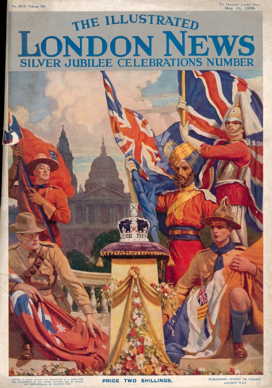 Przednia okładka The Illustrated London News Silver Jubilee Celebration Number, 11 maja 1935 autorstwa English School