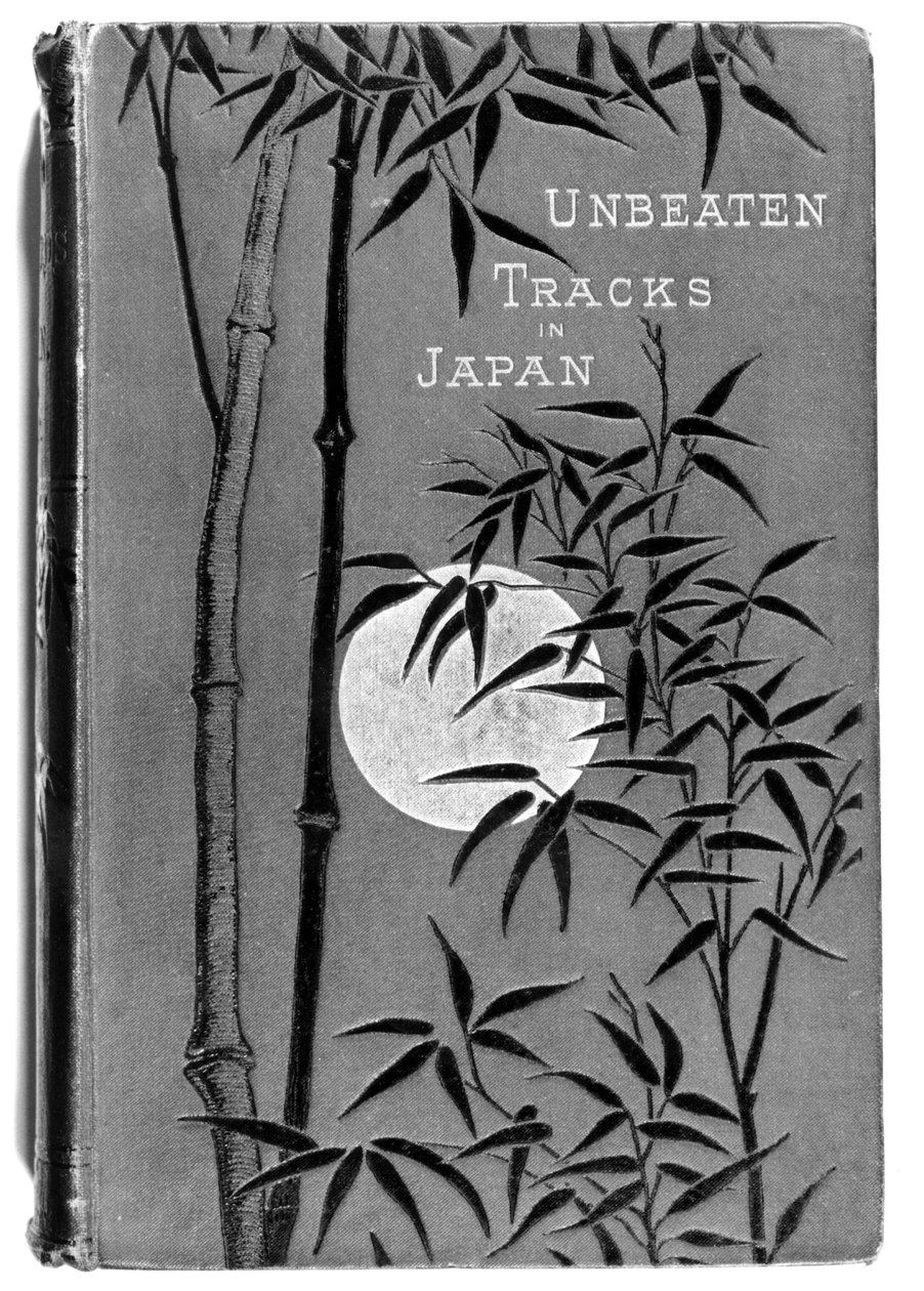 Przednia okładka Unbeaten Tracks in Japan autorstwa Isabelli Bird (1831-1904) pierwsze wydanie, wyd. John Murray, 1880 autorstwa English School