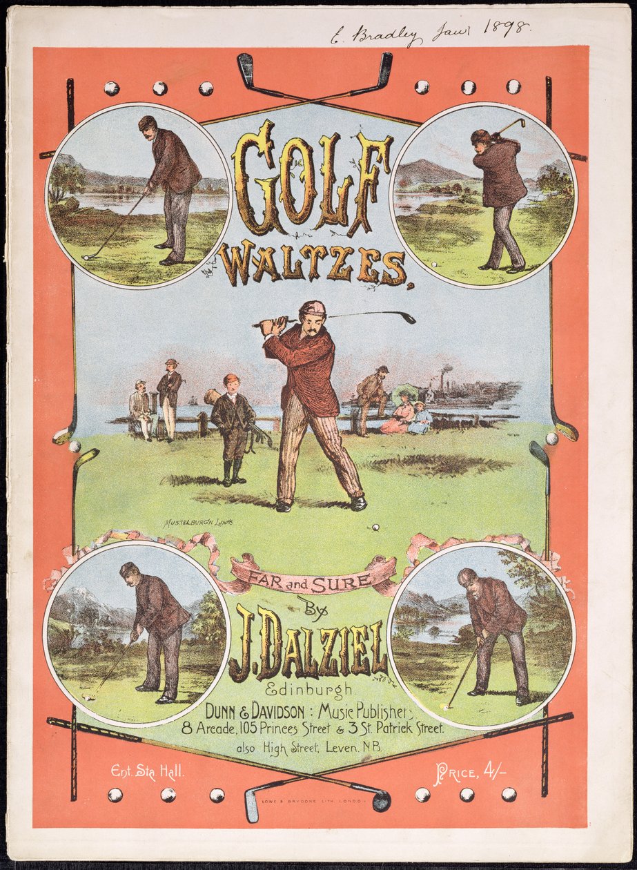 Okładka nuty do Golfowych walców J. Dalziela autorstwa English School