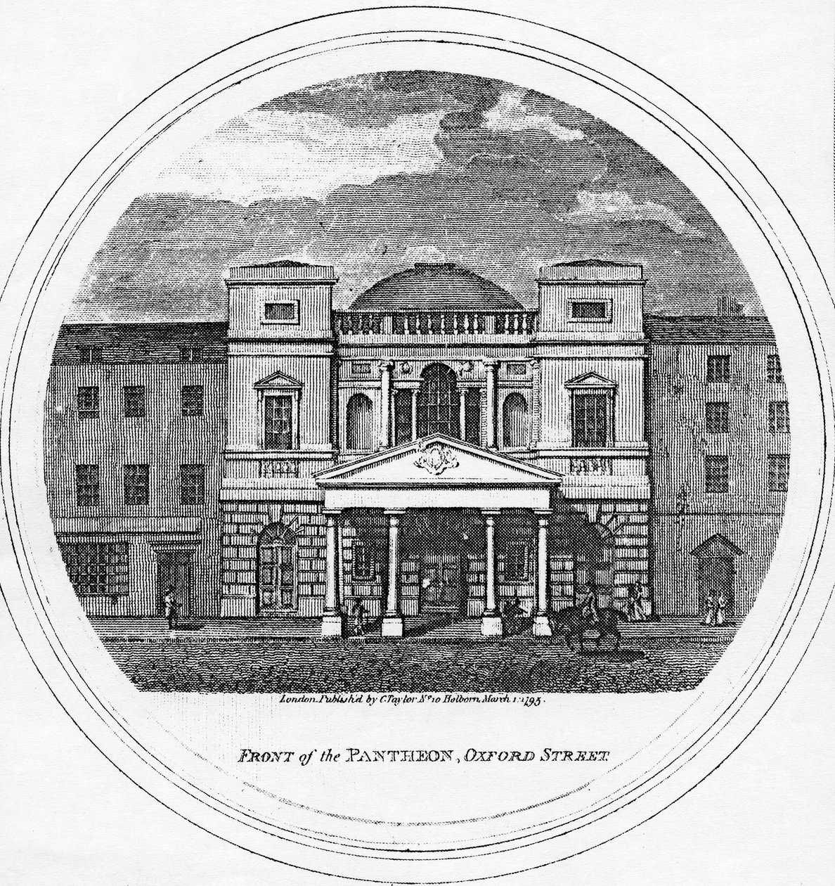 Front Panteonu, Oxford Street, 1795 autorstwa English School