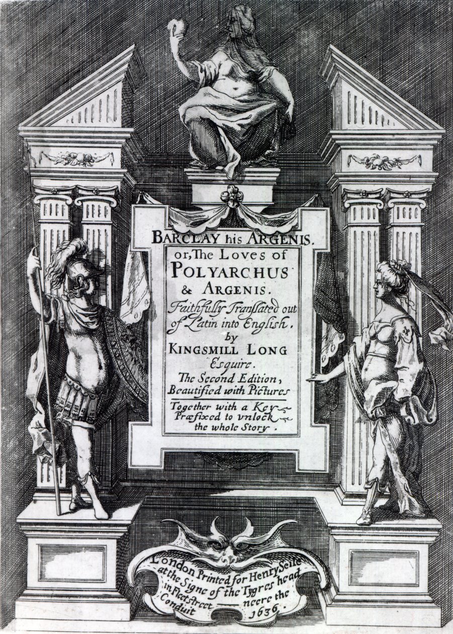 Frontispiece for Argenis autorstwa Johna Barclay, drugie wydanie angielskie, 1636 autorstwa English School