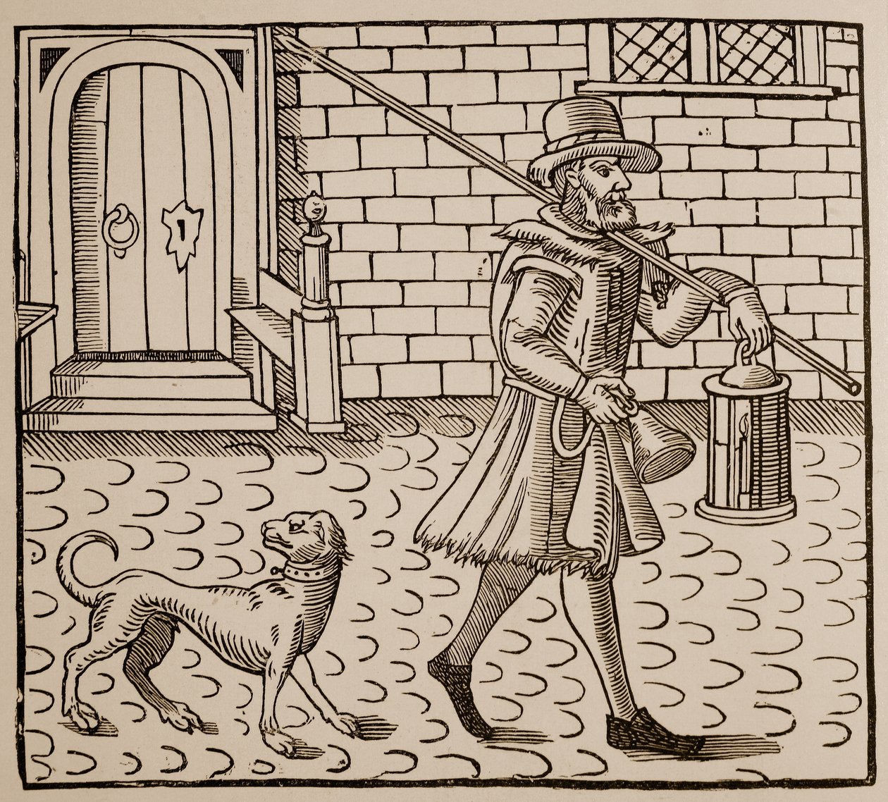 Frontyspis z The Bellman of London, Thomas Dekker (1572-1632), 1616 (zdjęcie w sepii) autorstwa English School