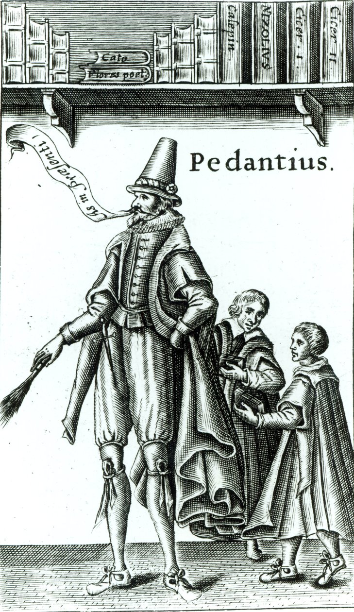 Frontyspis „Pedantius”, komedia Edwarda Forsetta wyprodukowana w Cambridge w 1581 r. (drzeworyt) autorstwa English School