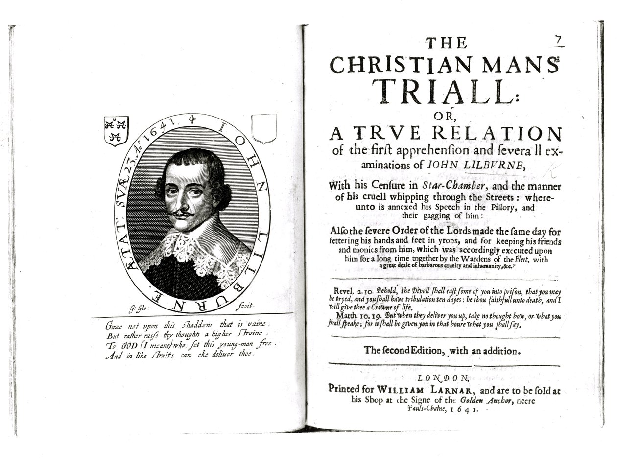 Frontyspis do The Christian Mans Trial Johna Lilburne