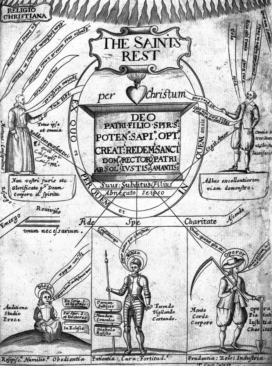 Frontyspis do Wiecznego spoczynku świętych autorstwa Richarda Baxtera autorstwa English School