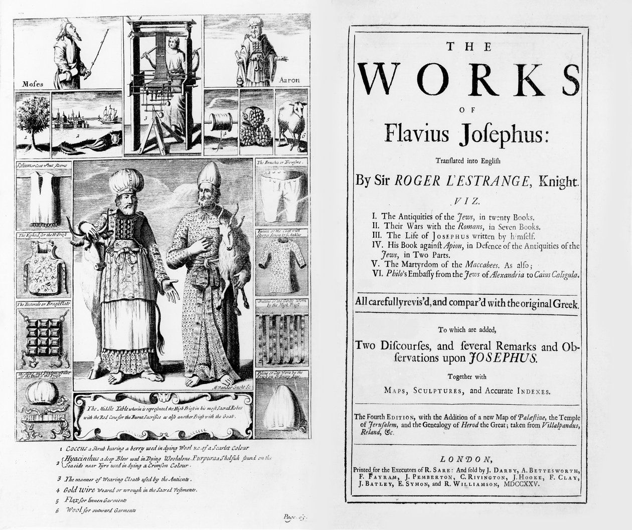 Frontyspis do dzieł Józefa Flawiusza, 1725 autorstwa English School