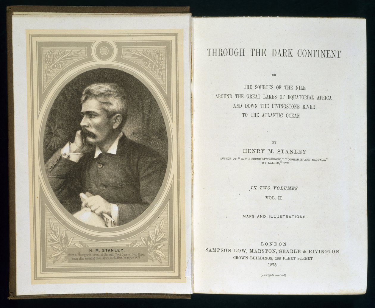 Frontispiece to Through the Dark Continent, Henry M. Stanley, opublikowany w 1878 r. autorstwa English School