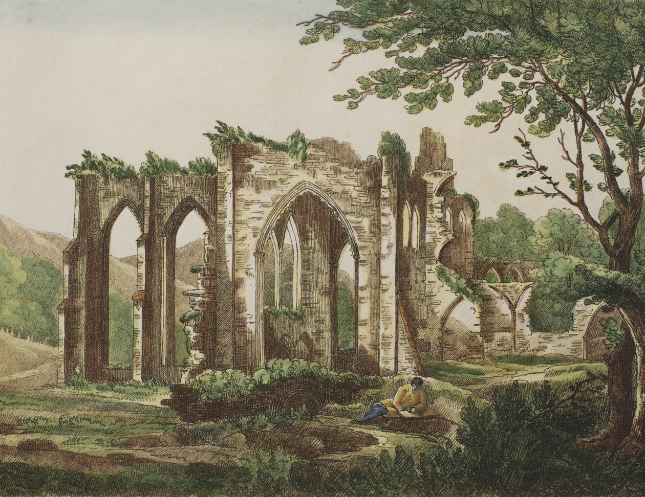 Opactwo Furness, Lancashire, 1810 (kolor grawerowany) autorstwa English School