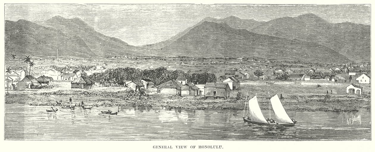 Widok ogólny Honolulu (grawerunek) autorstwa English School