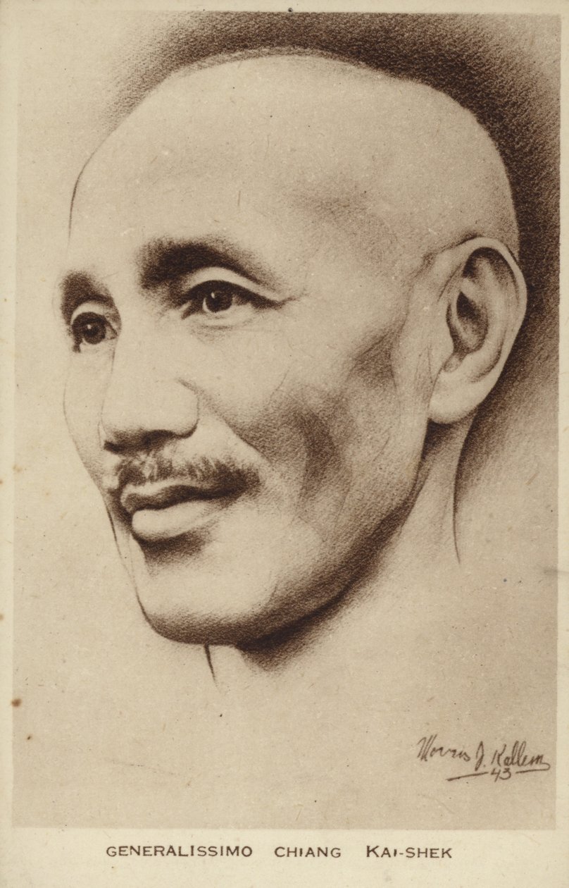 Generalissimus Chiang Kai-shek (litografia) autorstwa English School