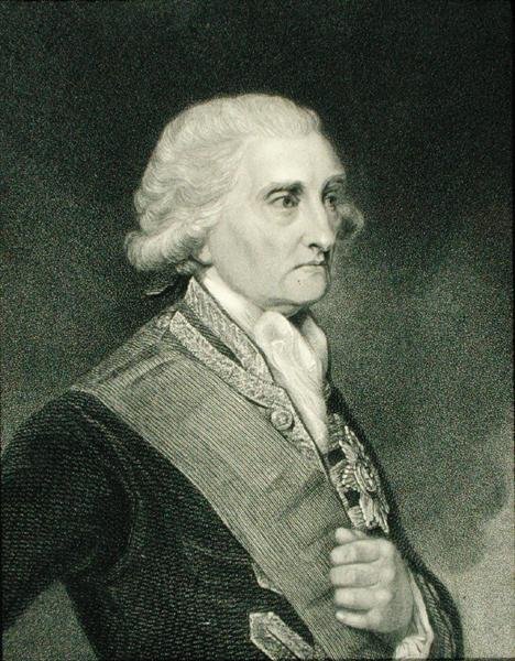 George Brydges Rodney (1718-92) 1. baron Rodney ze Stoke-Rodney, z „Galerii portretów”, wydanej w 1833 r. (rycina) autorstwa English School