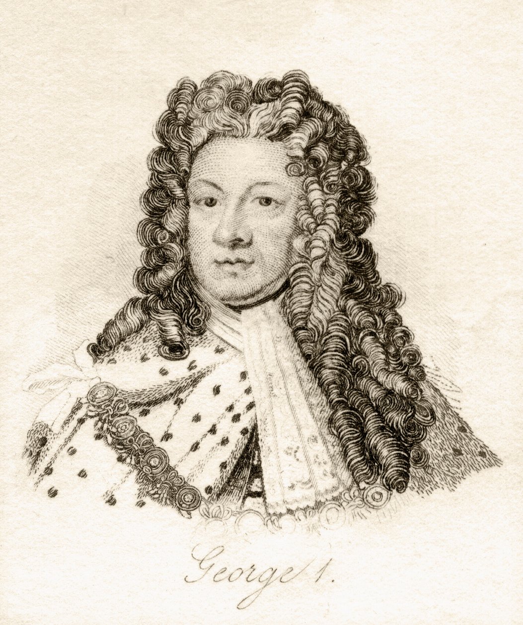 George I, ze „Słownika historycznego Krabba”, opublikowanego w 1825 r. autorstwa English School