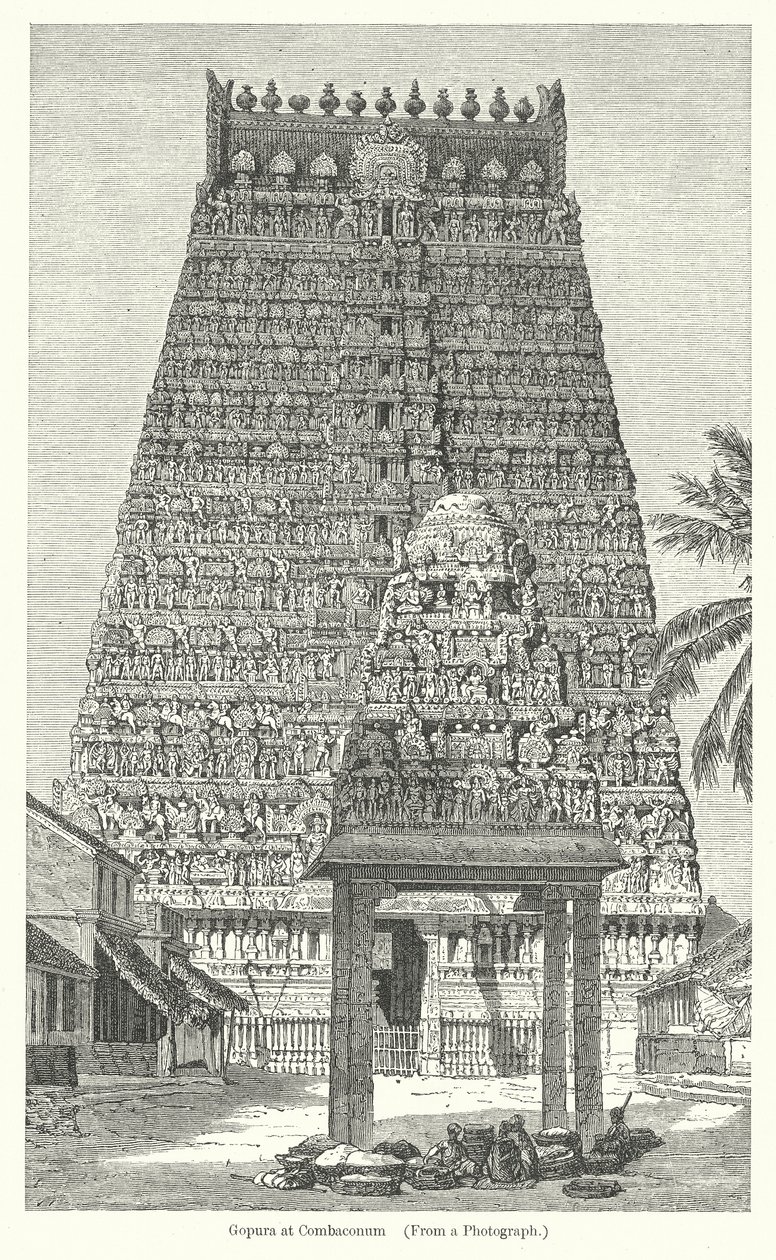 Gopura w Combaconum (rycina) autorstwa English School