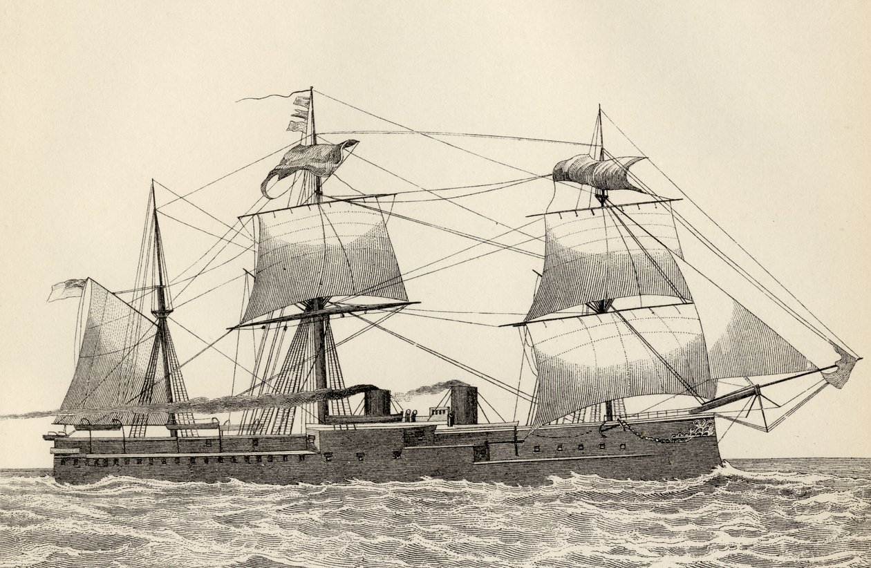 HMS Alexandra, z "The National Encyclopaedia", wydanej przez Williama Mackenzie, Londyn, koniec XIX wieku autorstwa English School